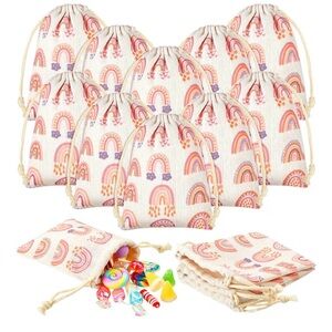 Lot of (19) Pieces Rainbow Party Favor Bags Boho Rainbow Party Bags